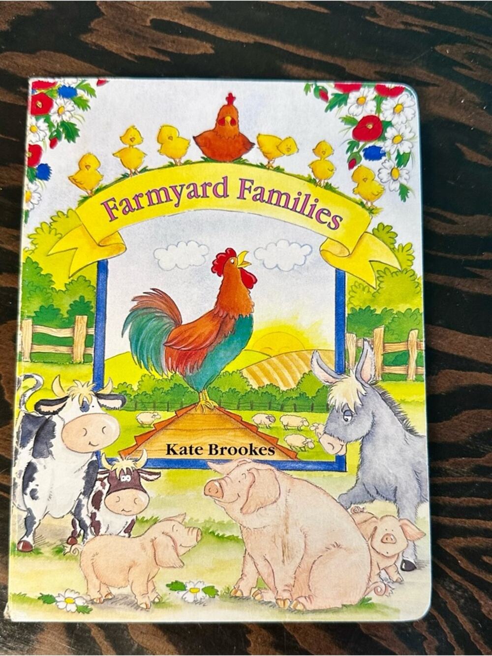 Farmyard Families Kids Board Book - Yellow Banner with Colorful Animals